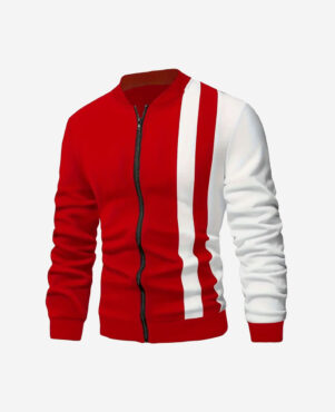 Men's Color Casual Baseball Collar Zipper Jacket