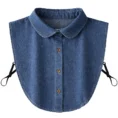 Dickey Collar for Women-Deep Blue Crew Neck