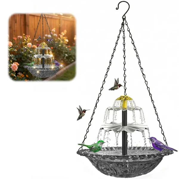 Solar Fountain for Bird Bath-Gray Solar Fountain for Bird Bath-Gray