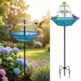 Solar Fountain for Bird Bath Outside with Stakes-Blue