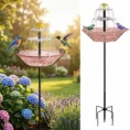 Solar Fountain for Bird Bath Outside with Stakes-Pink