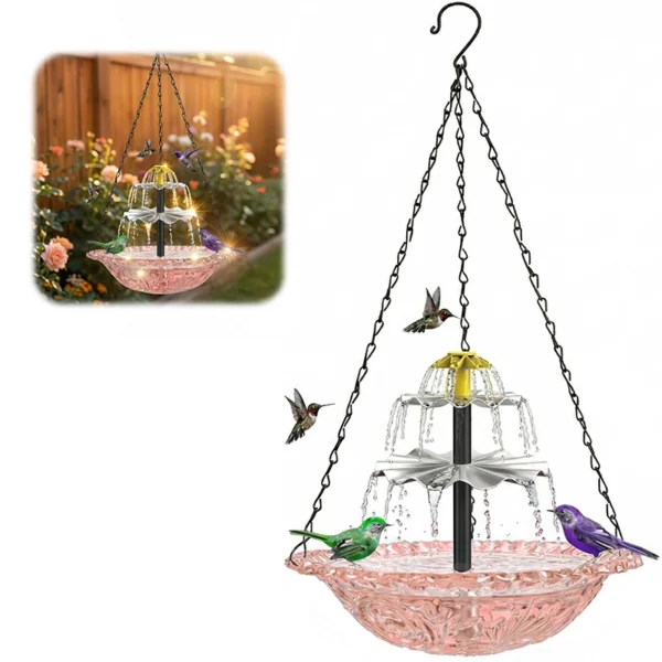 Solar Fountain for Bird Bath-Pink Solar Fountain for Bird Bath-Pink
