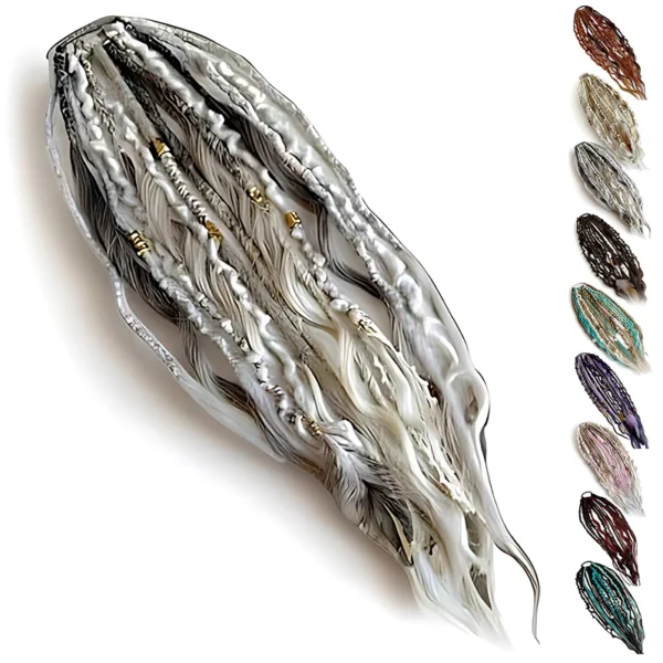 Stretchy dreadlock ponytail-white Stretchy dreadlock ponytail-white